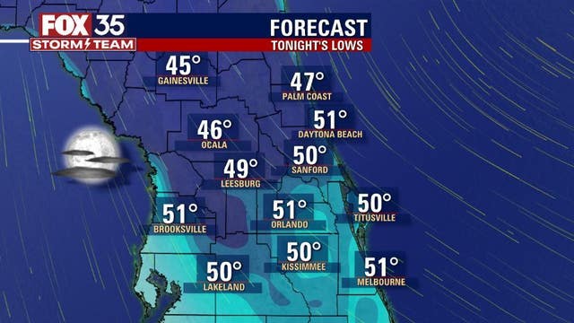 Coldest weather of the season moves into Central Florida