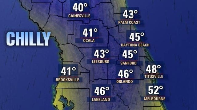 Pre-Christmas chill to drop temperatures into the 40s in Central Florida
