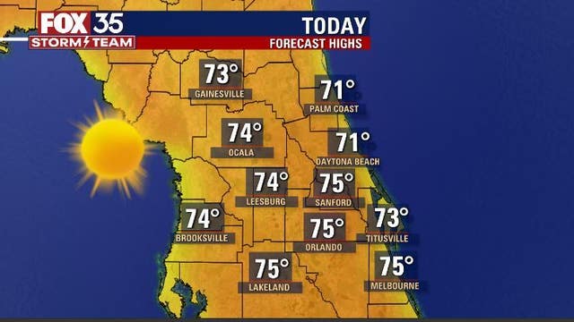 Nice! Central Florida to see highs in the mid-70s before big weekend warm up