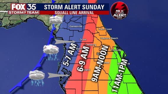 FOX 35 Storm Alert Day Sunday: Storms moving across Central Florida