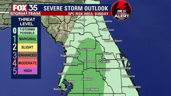FOX 35 Storm Alert Day on Sunday: Strong storms expected before coldest air of the season arrives