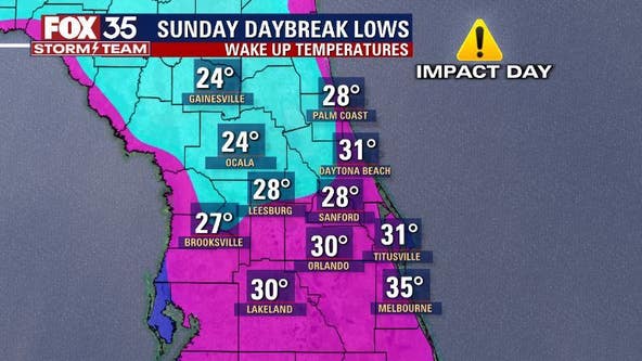 Freezing temperatures on the way to Central Florida this weekend