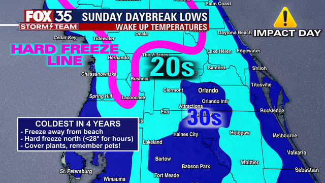 Central Florida to see freezing temperatures this weekend