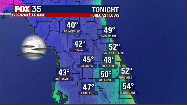 Big cooldown on Monday in Central Florida; even chillier temperatures tonight