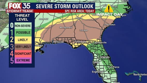 Orlando storms possible from system that prompted tornado watches in Florida Panhandle