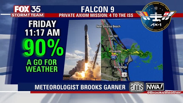 Axiom Ax-1 Mission: Weather improves for launch of all-private astronaut mission to space station