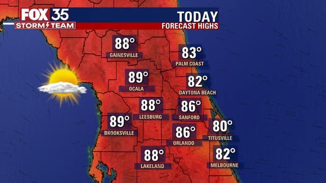 Sunshine and highs in the 80s kick off the week in Central Florida