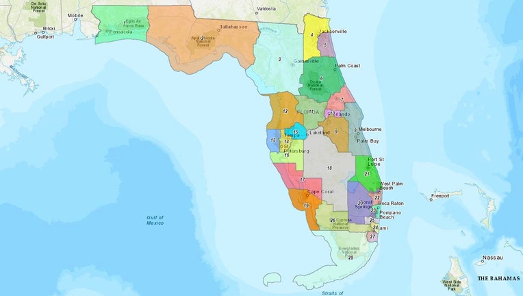 WOFL-DeSantis congressional district map