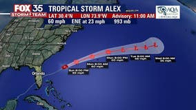 Tropical Storm Alex forms in the Atlantic Ocean, becomes first named storm of 2022 season