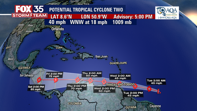 Potential Tropical Cyclone Two forms in Atlantic as National Hurricane Center tracks 3 systems