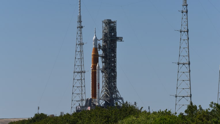 NASA's Artemis Moon Rocket Is Shown On Launch Pad As It Awaits Testing Prior To Its Moon Mission