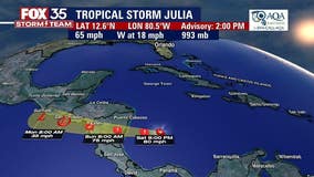 Tropical Storm Julia forms in the Atlantic, expected to become hurricane this weekend