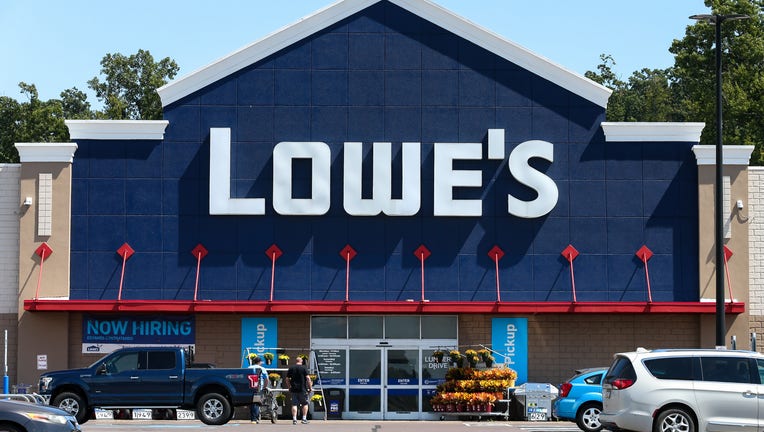 The Lowe's logo is displayed on the front of the store near