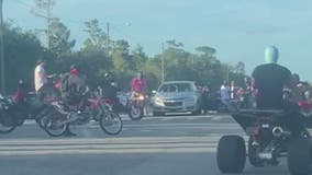 VIDEO: Cars swarmed by hundreds of motorcyclists on busy Central Florida roads