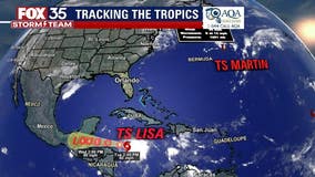 Tropical Storm Martin forms, joining Lisa in the Atlantic; both expected to become hurricanes