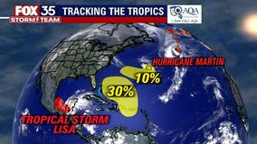 Hurricane Lisa and Hurricane Martin form in the Atlantic within hours of each other