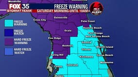 Freeze warnings, watches in Central Florida as winter storm threatens to bring Christmas cold front