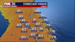 Orlando weather: Sun-filled day with highs in the 80s across Central Florida