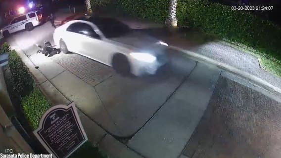 Video shows Florida police officer get hit by thief driving stolen car: Police