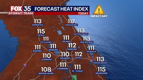 Orlando weather: Sweltering heat index values to peak as high as 115 degrees in Central Florida