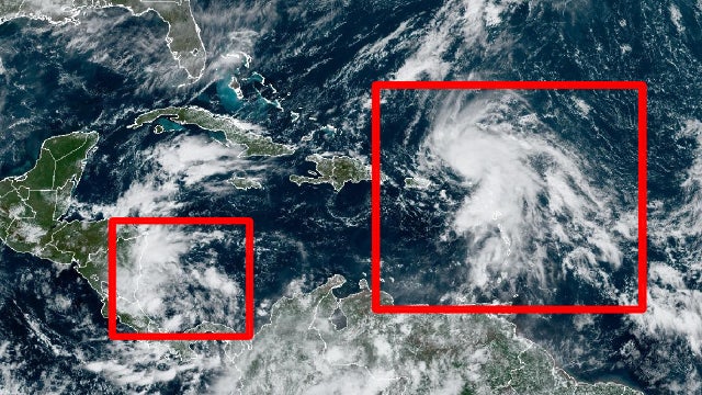 Tropical Depression 21 forms in Caribbean as Hurricane Tammy treks toward open Atlantic