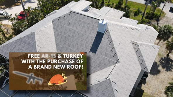Florida roofing company offering free AR-15, turkey if you buy a new roof