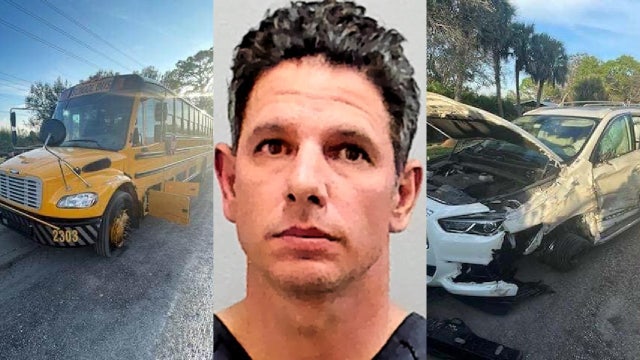 Drunk driver slams into ambulance, hits loaded school bus during attempted escape, Florida deputies say