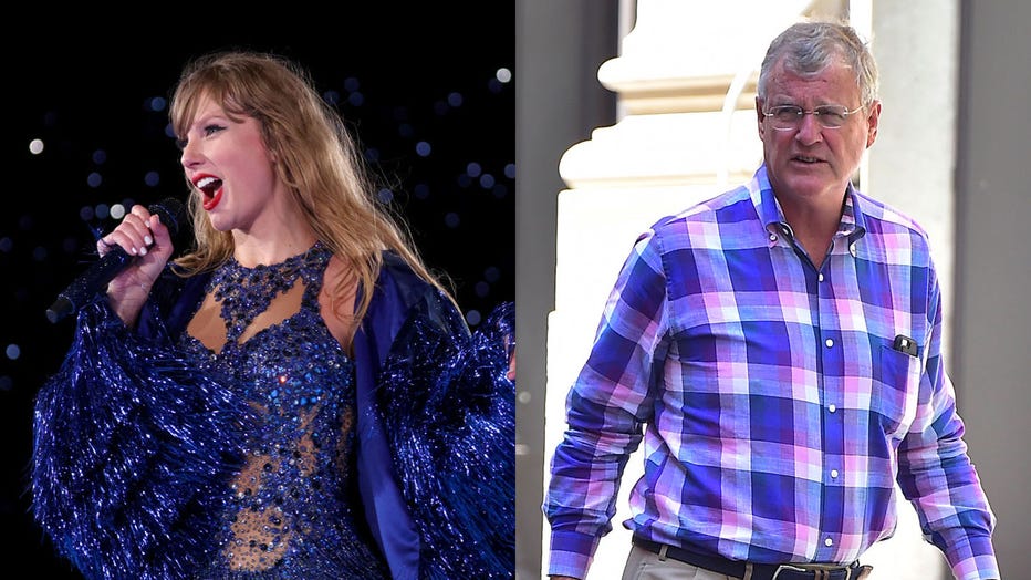 Taylor Swift (L) and Scott Swift (R) are pictured in file images. (Photo by Graham Denholm/TAS24/Getty Images for TAS Rights Management and Alo Ceballos/GC Images)