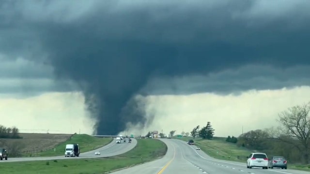 Watch: Massive tornado crosses Nebraska interstate, residents told to seek shelter