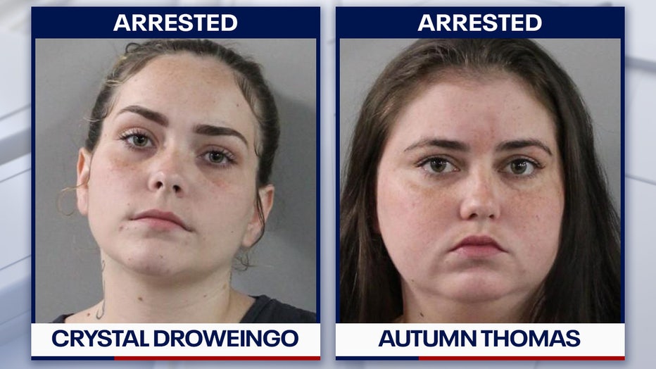 Crystal Droweingo and Autumn Thomas mugshots courtesy of the Polk County Sheriff's Office.